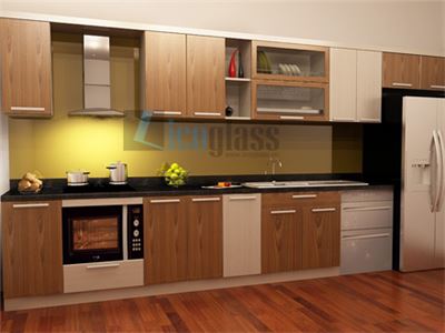 KÍNH ỐP BẾP MÀU VÀNG CHANH - LICOGLASS 