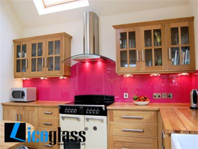 KÍNH ỐP BẾP MÀU HỒNG - LICOGLASS