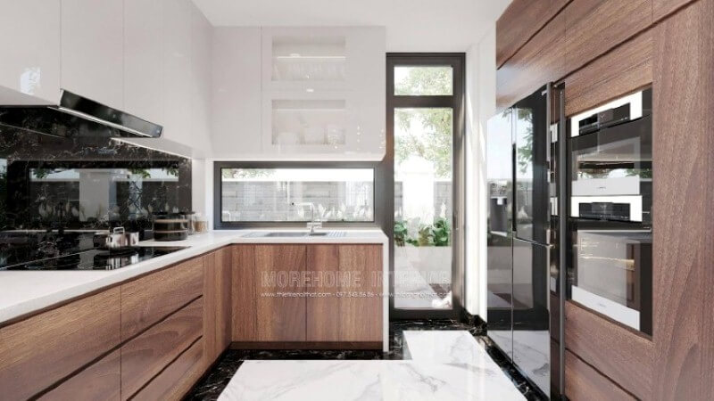 Là một người phụ nữ trong gia đình việc có một phòng bếp hoàn hảo vừa đáp ứng mọi chức năng vừa mang lại cần thiết cũng như phát triển mạnh mẽ vật liệu nội thất, tính thẩm mỹ ngày càng khắt khe, bạn có thể nhanh chóng sở hữu ý tưởng thiết kế nội thất phòng bếp tuyệt đẹp cho mình như trong mẫu thiết kế không gian phòng bếp tại biệt thự Vinhomes Hải Phòng. Thiết kế phòng bếp, tủ bếp đẹp