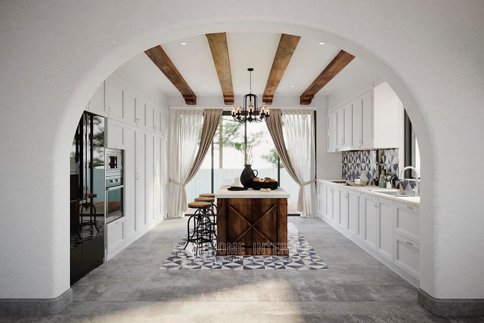 Tủ bếp gỗ tự nhiên hiện đại sang trọng với đầy đủ công năng cho khách hàng được sản xuất tại Morehome Tủ bếp đẹp, sang trọng và đẳng cấp