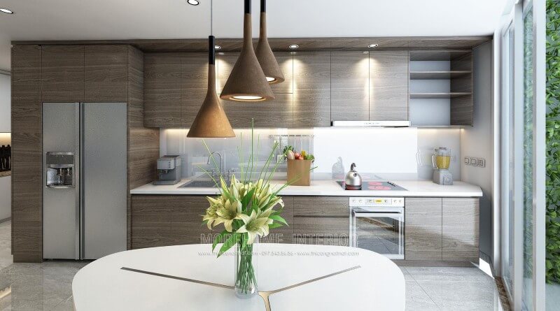 Mẫu tủ bếp đẹp giá rẻ được làm từ gỗ công nghiệp nhỏ gọn tiện nghi và ấm cúng Tủ bếp đẹp, sang trọng và đẳng cấp